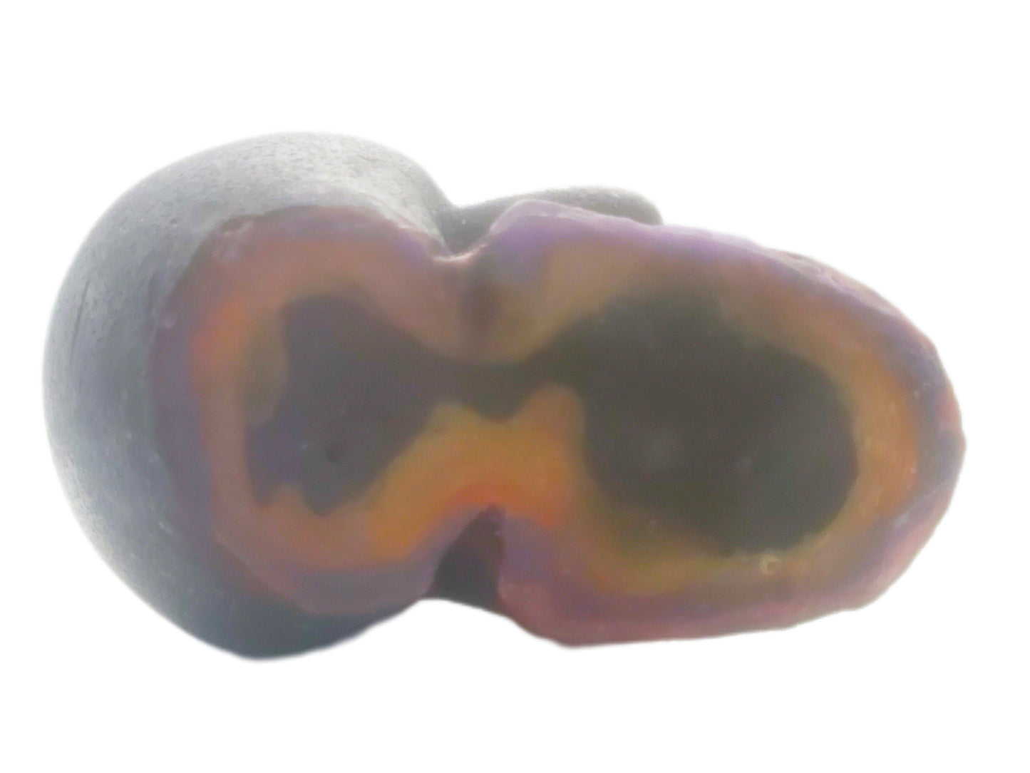 Male Skull (tie dye bleed)(paraffin)